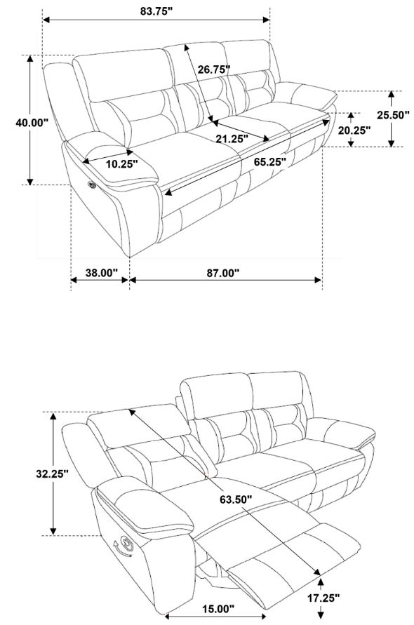 Coaster® Greer 3-Piece Dark Brown Manual Reclining Living Room Set-2