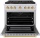 ZLINE Autograph Edition Paramount 36" Stainless Steel Pro Style Dual Fuel Range with Polished Gold Accents-1