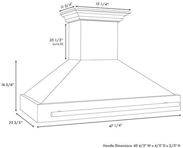ZLINE Autograph Edition 48" Satin Stainless Steel Wall Mounted Range Hood ith White Matte Shell and Polished Gold Handle -1