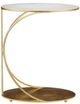 Currey & Company Orla White C Table with Gold Base-1