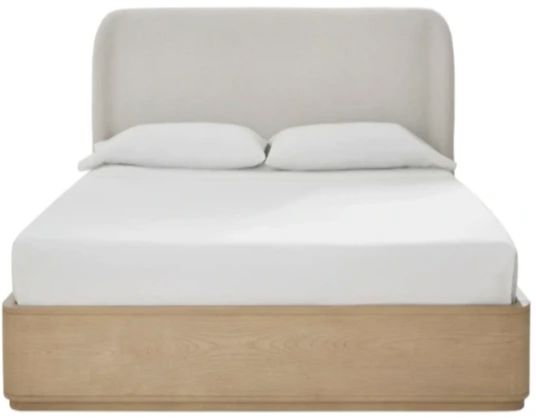 Modus Furniture Penny Buff Cream Ash/Oatmeal Eastern King Upholstered Platform Bed-3