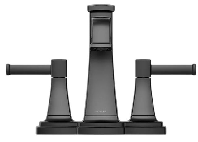 KOHLER® Riff® Matte Black Centerset Bathroom Sink Faucet-1