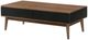Armen Living Amigo Walnut Coffee Table with Black Drawers -3