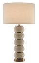 Currey & Company Luko White Mud/Antique Brass Table Lamp-0