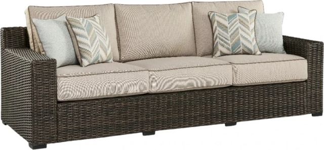Signature Design by Ashley® Coastline Bay Brown Aluminum Outdoor Sofa