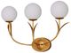 Currey & Company Rossville Frosted White/Gold Triple-Light Wall Sconce-1