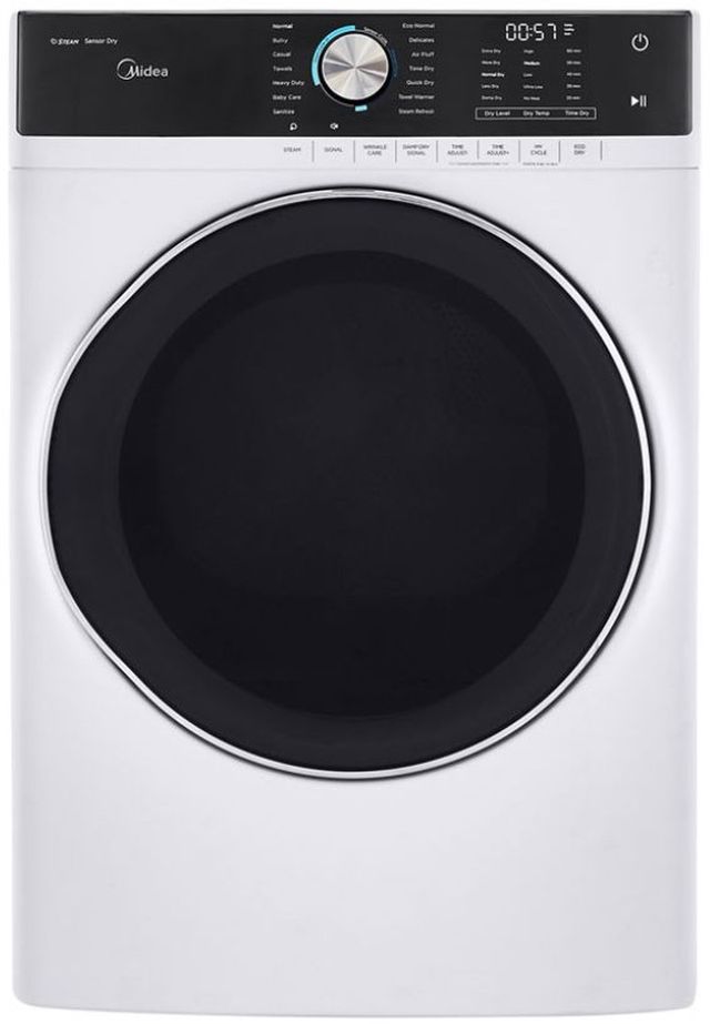 Midea® 8.0 Cu. Ft. White Front Load Gas Dryer-0