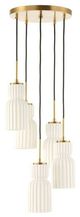 Uttermost® Vanier Warm Brass/White 5-Light Cluster Pendant-1