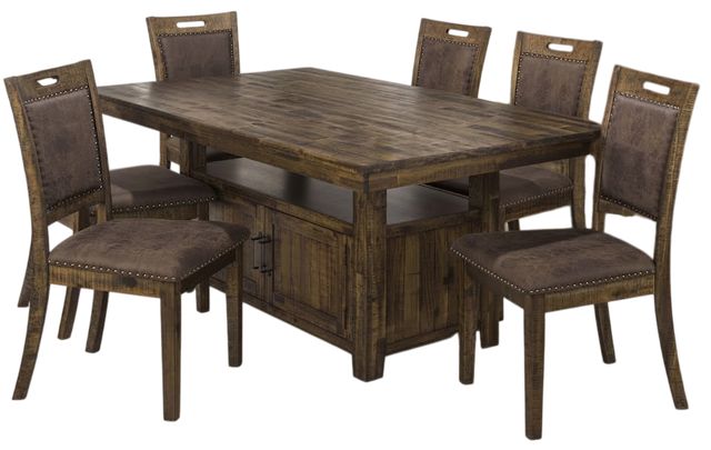 Jofran Inc. Cannon Valley 7-Piece Brown Counter Dining Set-0