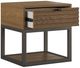 HH2 Home Reserve Light Brown End Table with Brushed Bronze Base-1