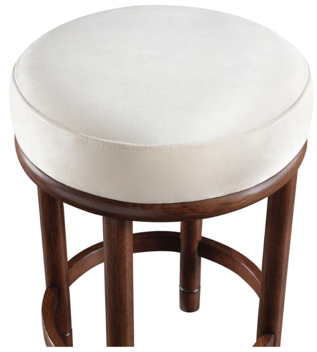 Meridian Furniture Monette Cream/Walnut Brown Upholstered Counter Stool-2