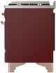 Ilve® Majestic III 60" Burgundy Pro Style Dual Fuel Liquid Propane Range with Griddle and Copper Trim-3