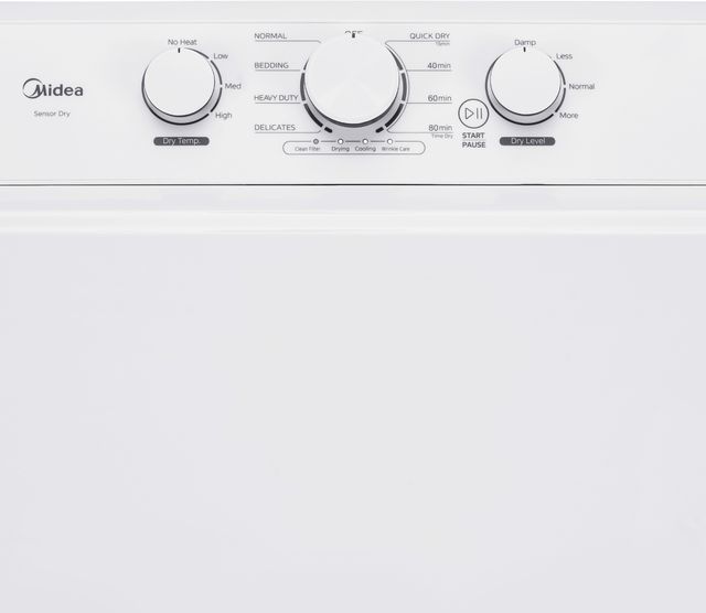 Midea 7.0 Cu. Ft. White Front Load Gas Dryer-4