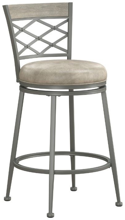 HH2 Home Hutchinson Pewter Swivel Counter Stool-0