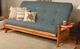 Kodiak Furniture Phoenix Linen Aqua/Butternut Queen Futon with Mattress-1
