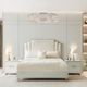 Michael Amini® Palm Gate Cloud White Upholstered Eastern King Platform Bed-1