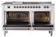 Ilve® Nostalgie II Noblesse 60'' Custom RAL Color Pro Style Dual Fuel Range with Burnished Trim-1