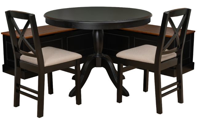 Linon Norah 4-Piece Black/Walnut Dining Nook Set-0