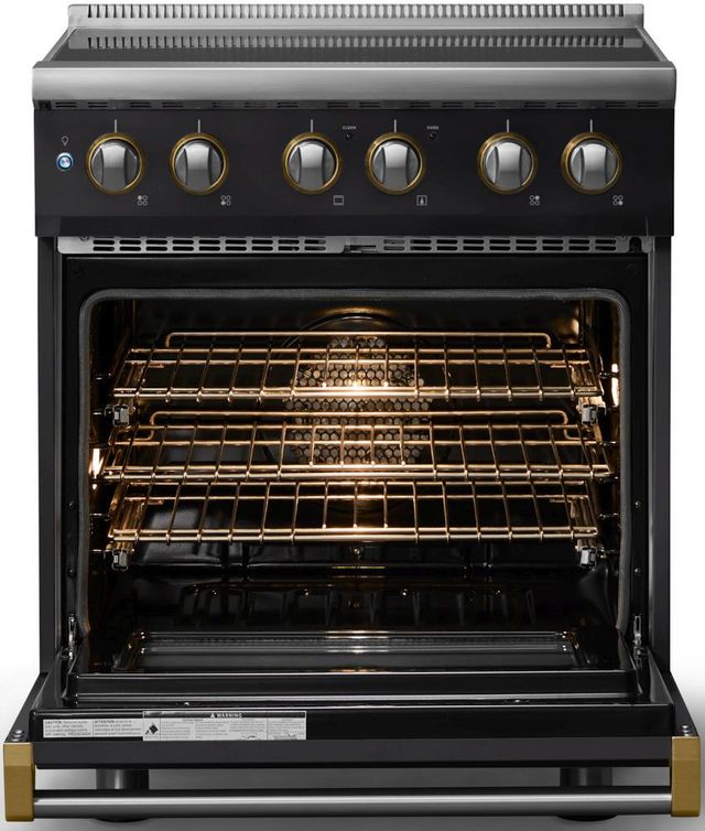 Viking® 5 Series 30" Onyx Pro Style Induction Range with Brushed Brass Trim-1