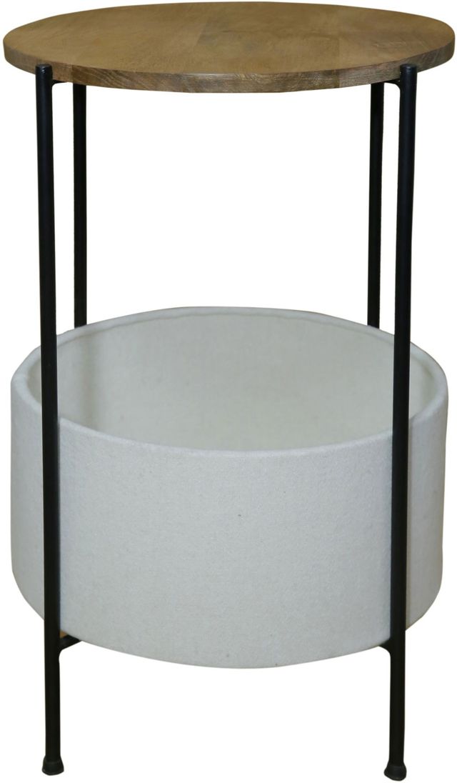 Signature Design by Ashley® Brookway Brown Accent Table with Black Stand and White Storage -0