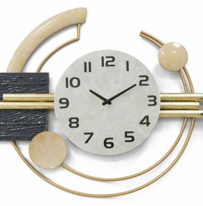 Classy Art Style 7 Black/Gold/White Wall Clock-1