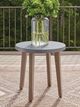 Signature Design by Ashley® Francis Beach Gray Aluminum Outdoor End Table with Natural Base-1