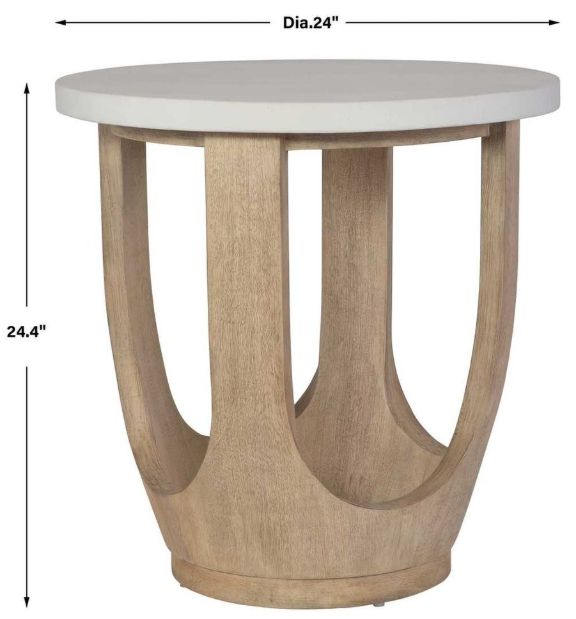 Uttermost® Tatli Ivory Side Table with Light Oatmeal Base-2