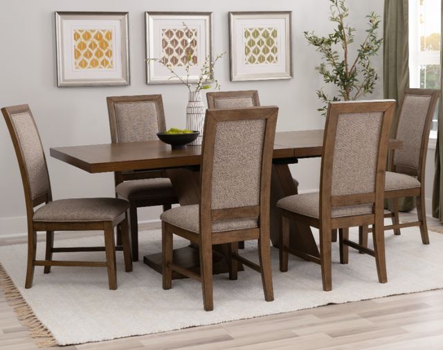 Powell® Cadeau 7-Piece Beige/Walnut Dining Set-1
