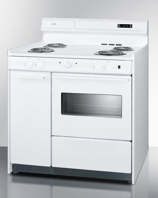 Summit® 36" White Freestanding Electric Range-2