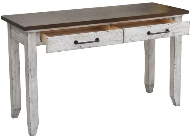 Steve Silver Co. Bear Creek Honey Smoke Sofa Table with White Base-2