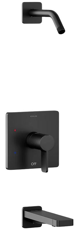 KOHLER® Parallel® Rite-Temp® Matte Black Bath and Shower Trim Kit-0