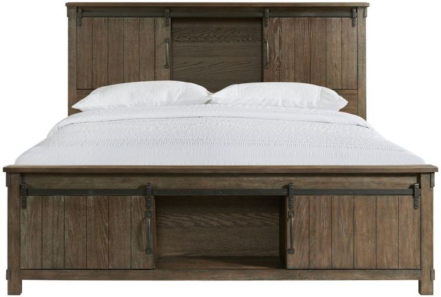Elements International Scott Dark King Platform Storage Bed-1