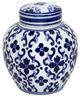 A & B Home Aline Blue/White Lidded Jar-0
