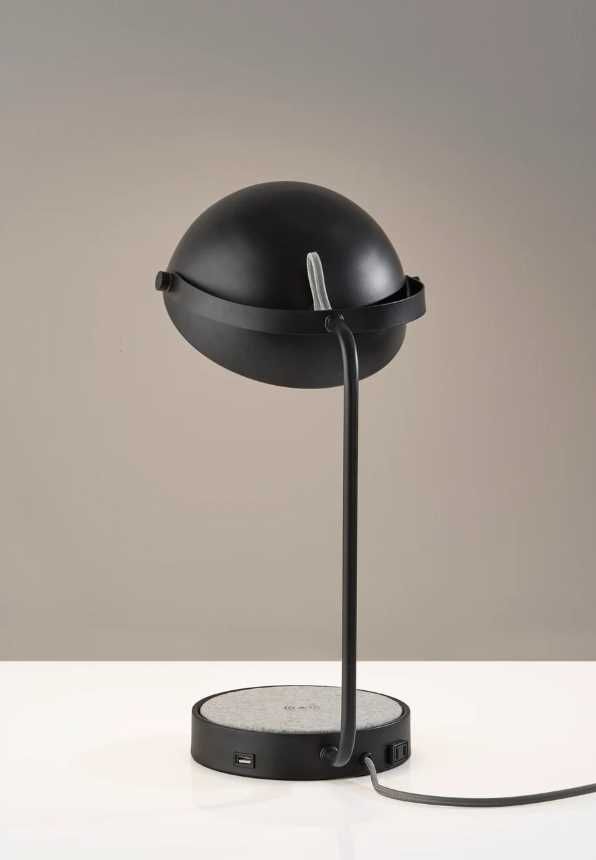 Adesso® Brooks Black Charging Desk Lamp-4