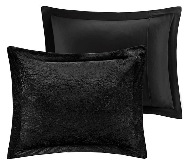 Olliix by Intelligent Design Felicia Black Full/Queen Velvet Comforter Set-1