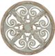 A & B Home Glass Top 24"D Side Table with Weathered White Pedestal -2