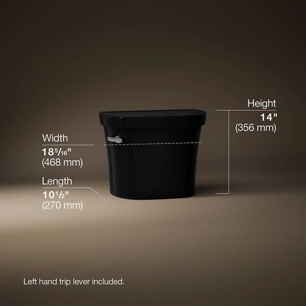 KOHLER® Highline® Black 14" Toilet Tank, 1.28 Gpf-4