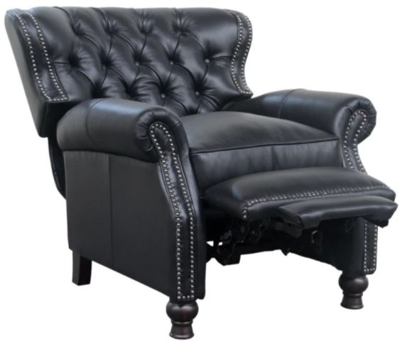 BarcaLounger® Presidential Wenlock Onyx Leather Manual Recliner-2