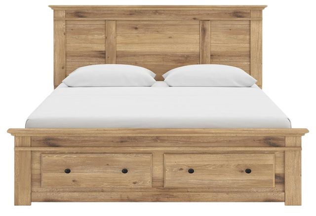 Signature Design by Ashley® Makidern Tan King Panel Bed with 2-Drawer Storage-2