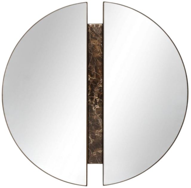 Uttermost® Hanover Dark Bronze Divided Round Mirror-0
