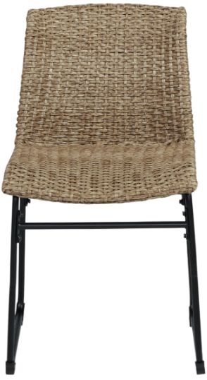 Signature Design by Ashley® Amaris 2-Piece Black/Brown Metal/Resin Wicker Outdoor Dining Side Chair-1