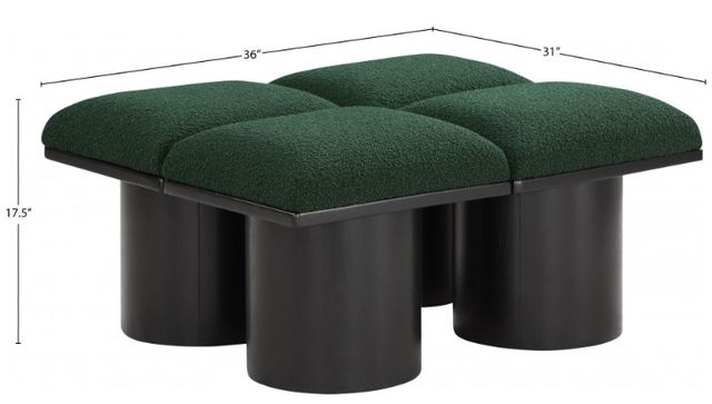 Meridian Furniture Pavilion 4-Piece Green/Black 36" Modular Bench Set-3