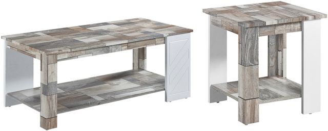 Mazin Furniture Brooke Rustic Gray/White End Table-2