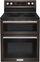 KitchenAid® 30" PrintShield™ Black Stainless Steel Freestanding Electric Range-0
