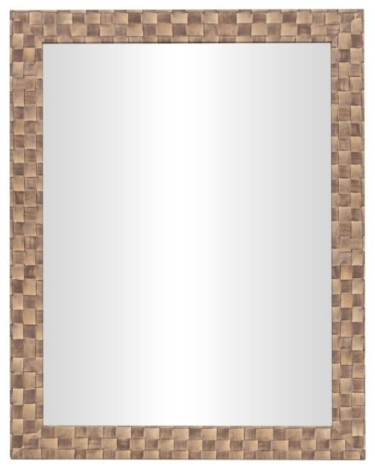 Deco Marche Brown Wall Mirror with Checkered Frame -0
