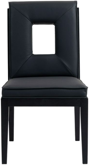 Meridian Furniture Gwendolyn Black Vegan Leather Dining Side Chair-1
