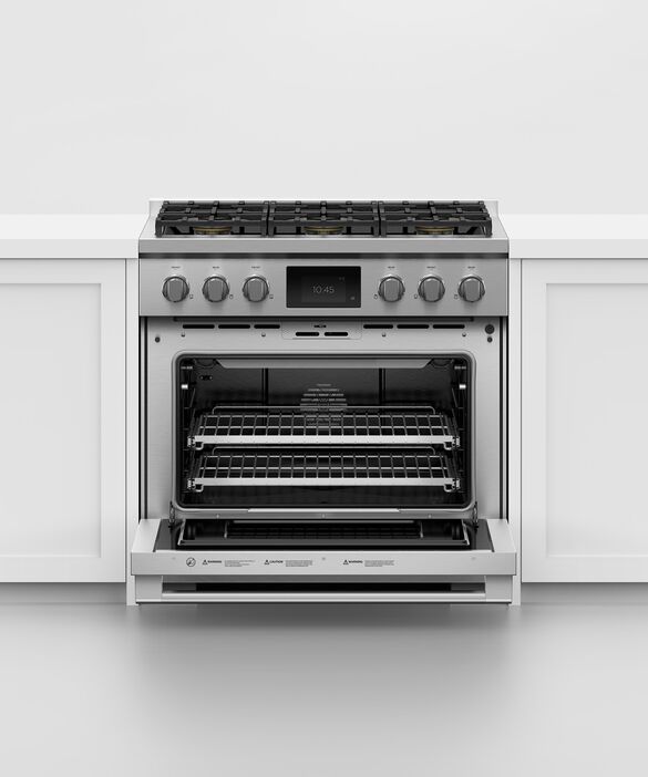 Fisher & Paykel Series 9 36" Stainless Steel Pro Style Dual Fuel Range-4