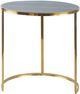 A & B Home 3-Piece Round Gray Leather Tabletop With Gold Frame Nesting Tables-2