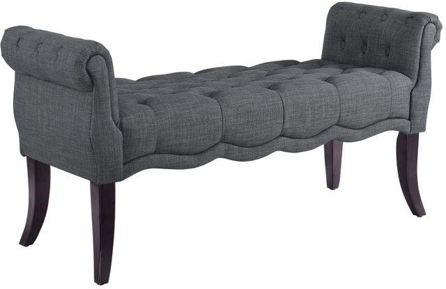 Linon Madison Charcoal Roll Arm Bench-1