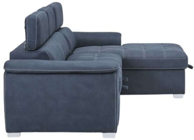 Homelegance® Ferriday 2-Piece Blue Sectional and Chaise with Hidden Storage-3